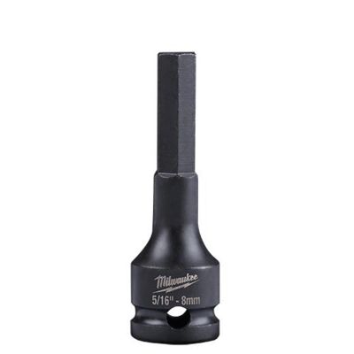 MLW49-66-5151 image(1) - Milwaukee Tool 5/16" SHOCKWAVE Lineman's Impact 3/8" Drive Hex Bit Socket