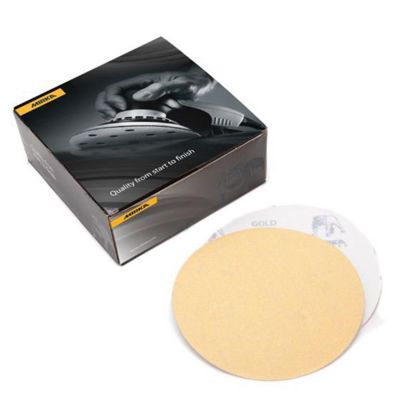 MRK23622320 image(0) - Mirka Abrasives Bulldog Gold 23622320 23 Series Semi-Open Coated Grip-On Sanding Disc, 6 in, P320 Grit, Aluminum Oxide