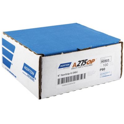 NOR90503 image(0) - Norton A275OP Multi-Air Cyclonic 90503 NorGrip Sanding Disc, 6 in, P80 Grit, Aluminum Oxide
