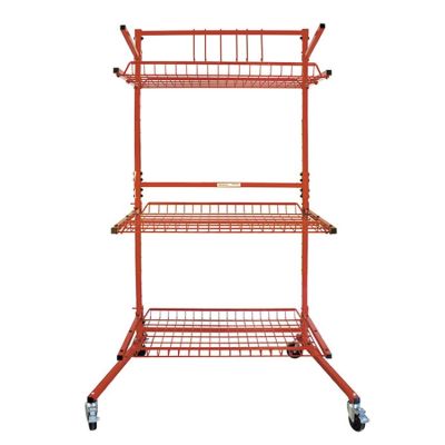ITTSSPC-B-DB image(0) - Innovative Tools & Tech SSPC-B/DB Parts Cart Mobile Storage Rack with Deep Basket, 41 to 51 in L x 31 in W x 73 in H, Powder-Coat