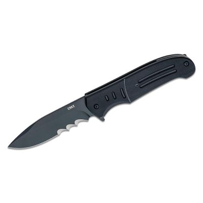 CRK6885 image(0) - CRKT (Columbia River Knife) Ignitor 8Cr13MoV Oxide Veff Serrations Assisted Folding Knife with Liner Lock G10 Handle - Black