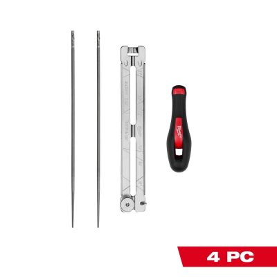 MLW49-16-2881 image(0) - Milwaukee Tool 4 Piece 5/32 Inch Saw Chain Sharpening Set