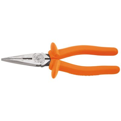 KLED203-8N-INS image(0) - Klein Tools Insulated Long Nose Pliers, Side-Cutting/Stripping