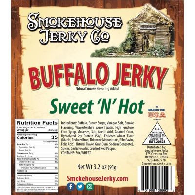 THS369927 image(0) - Tender Heifer Snack Co. Buffalo Sweet and Hot Exotic Jerky - 3.2 Ounce