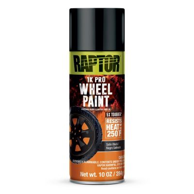 UPO4907 image(0) - U Pol Products RAPTOR 1K Wheel Paint Satin Black 10oz