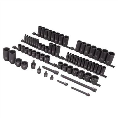 SUN1068 image(0) - SUNEX 3/8" & 1/2" Drive Sae & Metric 6 Point Standard & Deep 68-Piece Master Impact Socket Set