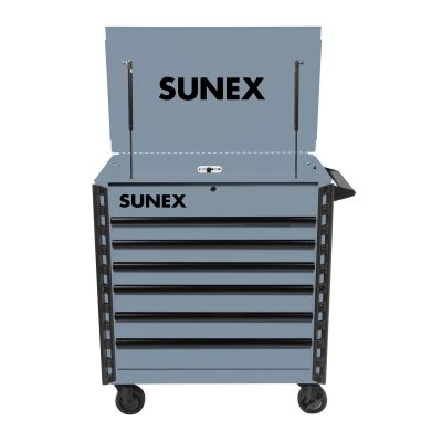 SUN8056FDBS image(0) - SUNEX Premium Full Drawer Service Cart - Blue Steel