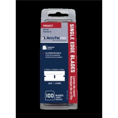 ASRAPBL-7065 image(0) - AccuTec Pro AccuTec Pro Single Edge Blade .009 1074 Alum Back 100SHL BL/CLM, CLM=CT, CA=DISP (25CT/DISP)
