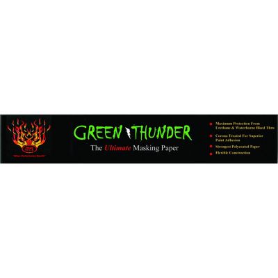 HITMP450GT-6 image(0) - High Teck Products Green Thunder MP450GT-6 Masking Paper, 6 in W x 500 ft L, Polycoated Paper, 30 lb Basis