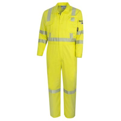 OBRZFE106-L image(0) - OBERON Coveralls - Hi-Vis FR/Arc-Rated 7.5 oz  88/12 - Hi-Vis Yellow - Size: L