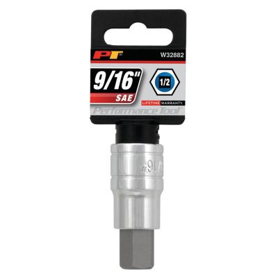 WLMW32882 image(1) - Wilmar Corp. / Performance Tool 1/2" Drive 9/16" Hex Bit Socket