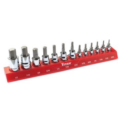 TIT85530 image(0) - Titan 13 pc. SAE HEX Bit Socket Set