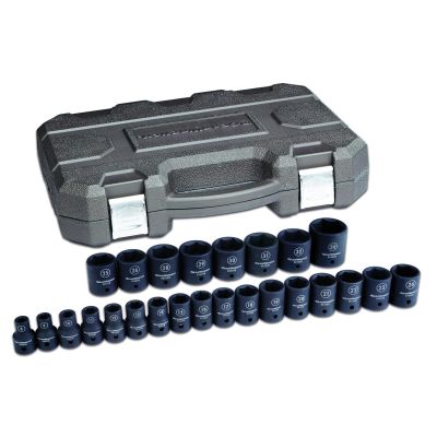 KDT84933N image(0) - GearWrench 25 Piece 1/2 Inch Drive 6 Point Standard Impact Metric Socket Set