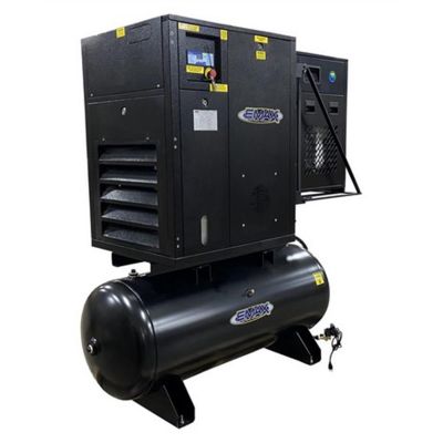 EMXERIK020003 image(0) - Emax Compressor 20HP 3PH Industrial Rotary Screw Compressor-120 Gal Tank Mount w/Air Dryer