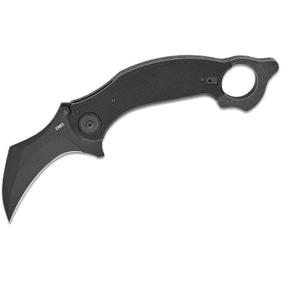 CRK2635 image(0) - CRKT (Columbia River Knife) Du Hoc D2 Powder Coat Plain Blade Folding Knife with Deadbolt Lock G10 Handle - Black