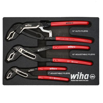 WIH34690 image(0) - WIHA Tools Set Includes - Adjustable Pliers 7.0” | Adjustable Pliers 10.0” | Auto Grip 10.0”