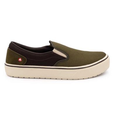 FSIAW7001-9.5D image(0) - AIRWALK VENICE - Mens Canvas Slip On - CT|EH|SF|SR - Military Olive / Chocolate Brown - Size: 9.5 - D - (Regular)
