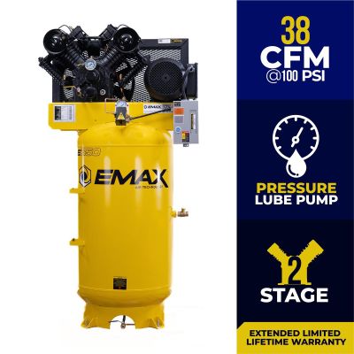 EMXEI10V080V1 image(0) - Emax Compressor Compressor 10 HP 2 Stg 1 Phase horz. 80 Gal