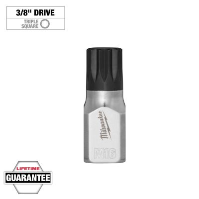 MLW45-34-1148 image(0) - Milwaukee Tool 3/8 Inch Drive 16mm Triple Square Bit Socket