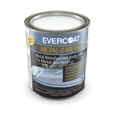 FIB889 image(0) - Fibre glass Evercoat METAL-2-METAL 100889 Aluminum Filled Body Repair Filler, 1 qt Can, Metallic Grey, Paste