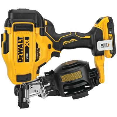 DWTDCN45RND1 image(0) - DeWalt 20V MAX 15 Cordless Coil Roofing Nailer Kit