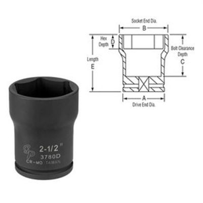 GRE3765M image(0) - Grey Pneumatic 3/4" Drive x 65mm Deep Truck Pinion Locknut  Socket
