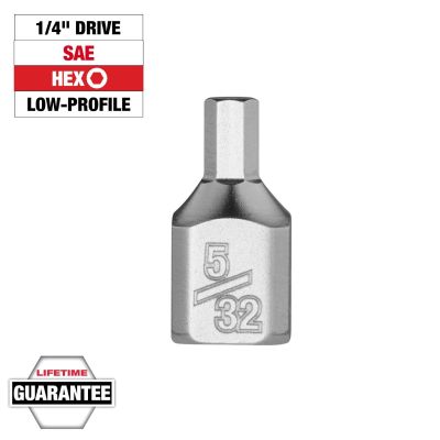 MLW45-34-1122 image(0) - Milwaukee Tool 1/4 Inch Drive 5/32 Inch Low-Profile Hex Bit Socket