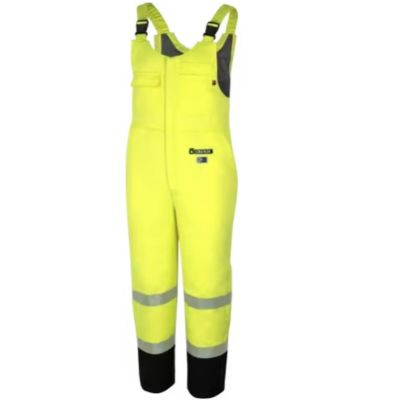 OBRZFJ306-XL image(0) - Oberon  Safety Bib Pants - FR/Arc-Rated - PU/Cotton - Hi-Viz Yellow - Size: XL