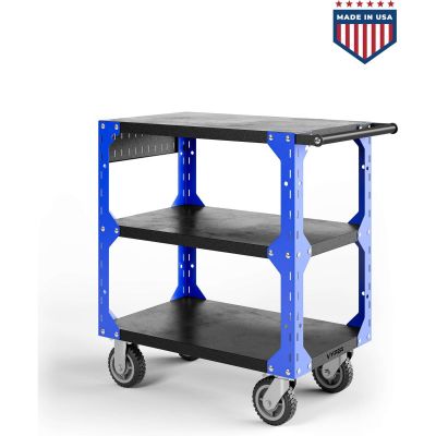 VYPX32-BL image(0) - Vyper Industrial X32 Series Tool Cart - Black/Blue