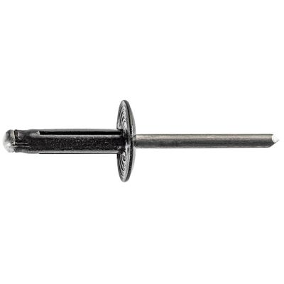 AVC20741 image(0) - AUVECO 20741 Specialty Rivet, 3/16 in Dia x 3/64 to 23/64 in Grip Range, Aluminum Rivet/Mandrel, Black