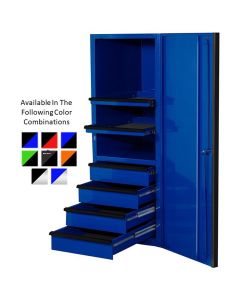 Extreme Tools EXQ Series 24"W x 30"D 4 Drawer and 2 Shelf Professional Side Cabinet  Black w Chrome Handles