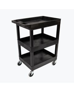 Luxor 24 x 18 Plastic Utility Three shelf Tub Cart