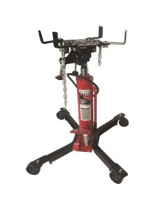 INT3052A image(1) - American Forge & Foundry Transmission Jack - Hydraulic - Telescopic - Two Stage - 1,100 Lbs. Capacity - 37" Min H to 78" High H - Manual Foot Pedal / Air Assist - Double Pump Quick Lift