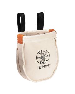 KLE5144 image(0) - Klein Tools Canvas Bucket, 15-Pocket Aerial Oval Bucket with Hooks