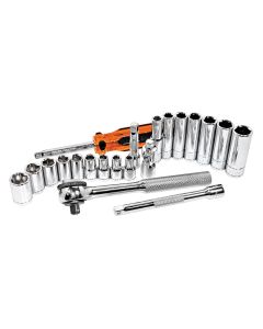 KTI21000 image(2) - K Tool International Socket Set 21 pc 1/4 in. Drive SAE 6 pt.