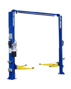 Rotary 10,000 Lbs 2 Post Asymmetric With Patent Pending Av Arms.  Includes Round & Truck Adapters With 3 1/2" & 5 1/4" Extensions With Storage Rack. Shortest Arm Retraction In The Industry. Drive Thru Clearance 95 1/4", Min Ceiling Height 12' 5 1/2", Min 