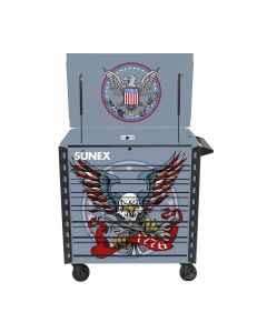 SUN8056FDBSEAGLE image(0) - SUNEX Tony Squindo EAGLE Full Drawer Cart - Blue Steel