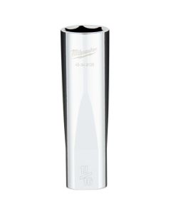Milwaukee Tool 1/2" Drive 11/16" SAE  6-Point Deep Socket with FOUR FLAT Sides, Vanadium Steel, Chrome