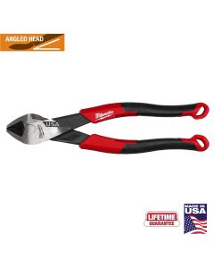 MLWMT558A image(1) - Milwaukee Tool 8 Inch Angled Head Diagonal Comfort Grip Cutting Pliers (USA)