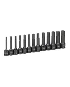 GRE1343MH image(1) - Grey Pneumatic 1/2" Drive 13 Pc. 4" Length  Metric Hex Driver Set