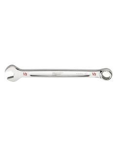 MLW45-96-9416 image(1) - Milwaukee Tool 1/2" SAE Combination Wrench, 12-Point, Steel, Chrome, Ergonomic, I-Beam Handle