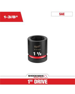 MLW49-66-6554 image(0) - Milwaukee Tool SHOCKWAVE&trade; Impact Duty 1" Drive 1-3/8" Standard 6 Point Socket