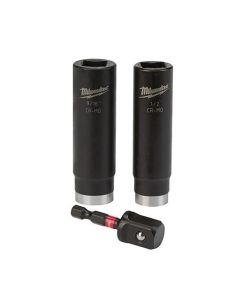 MLW49-66-4485 image(0) - Milwaukee Tool 3PC SHOCKWAVE Impact Duty  1/2" Drive SAE Deep 6 Point Socket Set