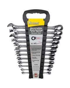 TIT17365 image(0) - TITAN 12-PC METRIC REVERSIBLE RATCHETING WRENCH