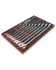 SUN9909 image(0) - SUNEX 13 Pc. V-Groove SAE Wrench Set in EVA Foam 1/4"-1"