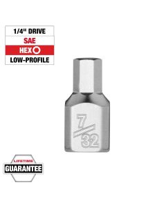 MLW45-34-1124 image(0) - Milwaukee Tool 1/4 Inch Drive 7/32 Inch Low-Profile Hex Bit Socket