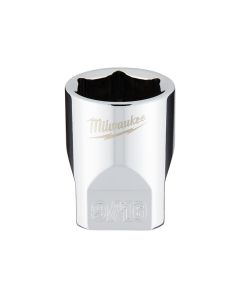 MLW45-34-9010 image(3) - Milwaukee Tool 1/4" Drive 9/16" SAE 6-Point Socket with FOUR FLAT Sides, Vanadium Steel, Chrome