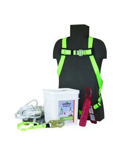 PeakWorks RK6 Series Reusable Roofer's Kits: Harness, Rope Grab, 25' Vertical Lifeline, Roof Bracket