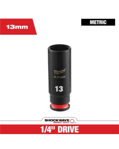 MLW49-66-6047 image(0) - Milwaukee Tool SHOCKWAVE&trade; Impact Duty 1/4" Drive 13MM Deep 6 Point Socket