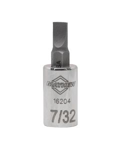 MAY16204 image(0) - Mayhew Mayhew 7/32-Inch Slotted Short Insert Socket Bit, 1/4-Inch Drive